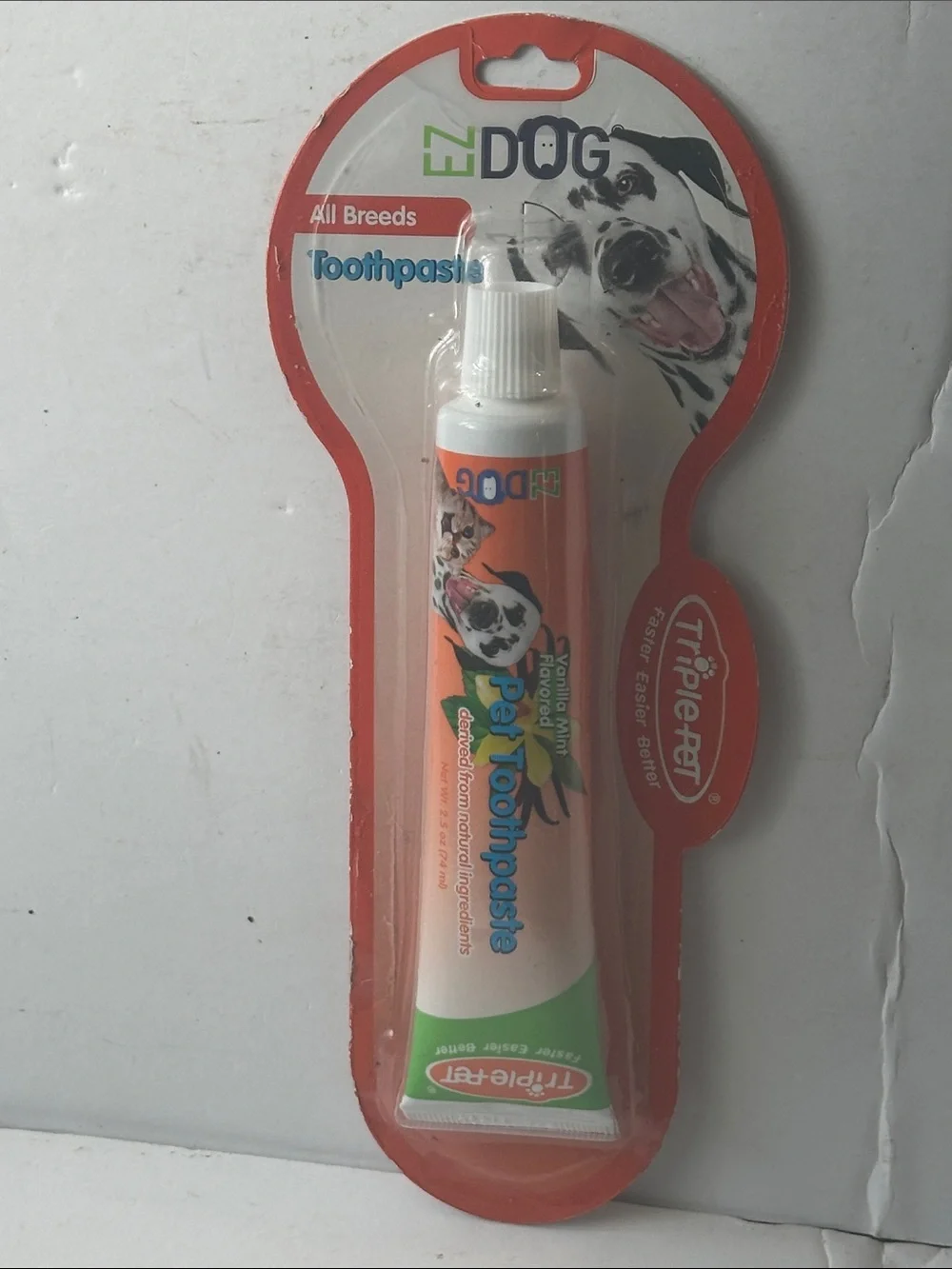 Triple Pet EZ Dog Vanilla Mint Orange Dog Toothpaste – Fresh Breath Dental Gel